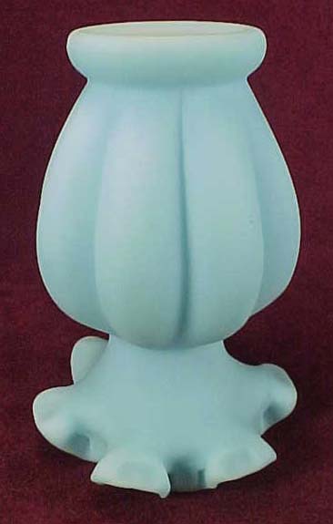 Fenton Blue Satin 6" Melon Vase Fenton Blue Satin 6" Melon Vase