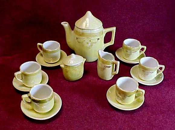 Child's Tea Set, Iridescent Lusterware, Made in Germany Child's Tea Set, Iridescent Lusterware, Made in Germany
