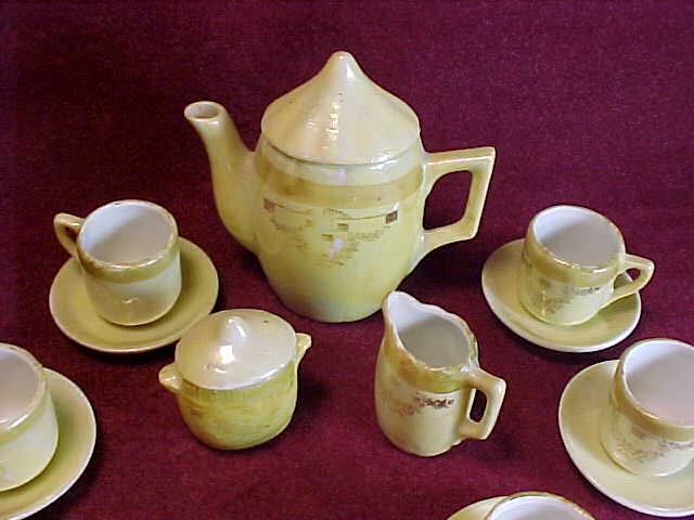 Child's Tea Set, Iridescent Lusterware, Made in Germany Child's Tea Set, Iridescent Lusterware, Made in Germany