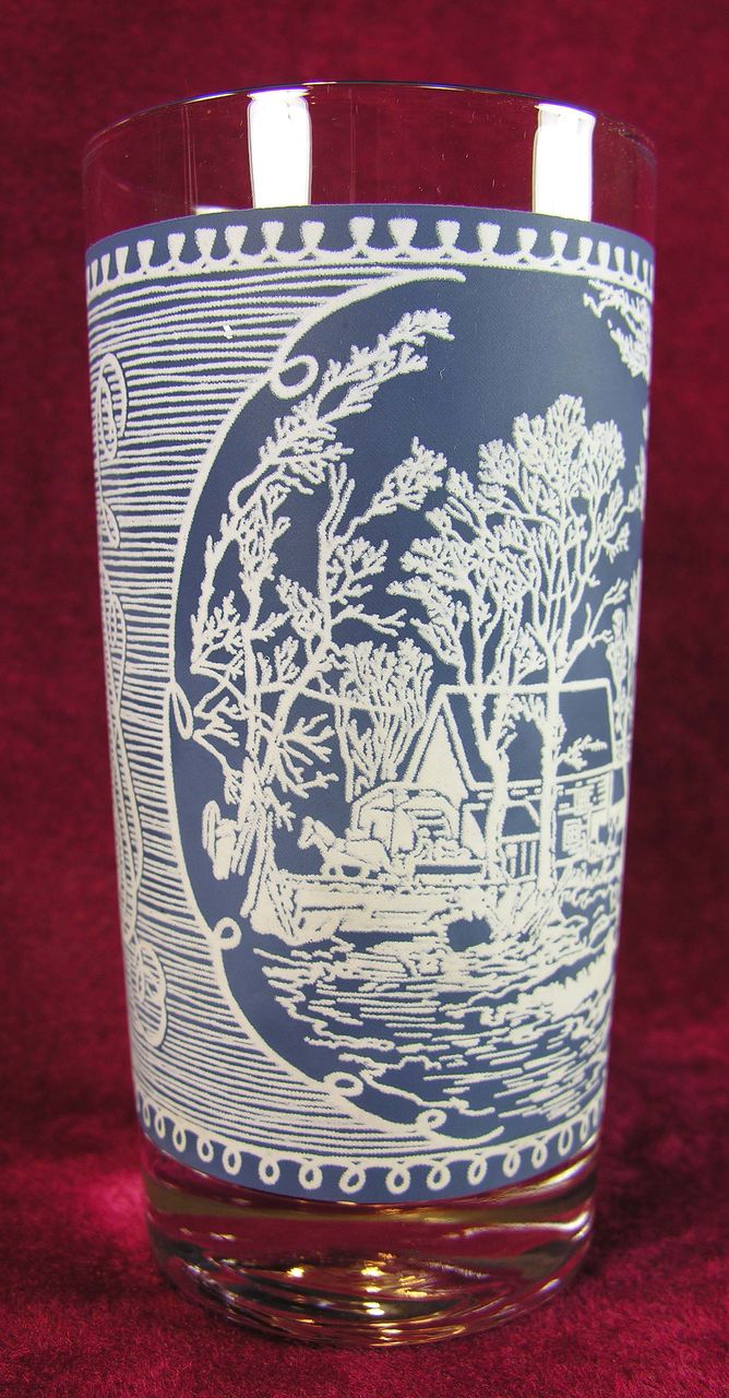 Royal China Currier & Ives (Blue) 12 oz. Tumbler w/Blue Background (9 available) Royal China Currier & Ives (Blue) 12 oz. Tumbler w/Blue Background (9 available)