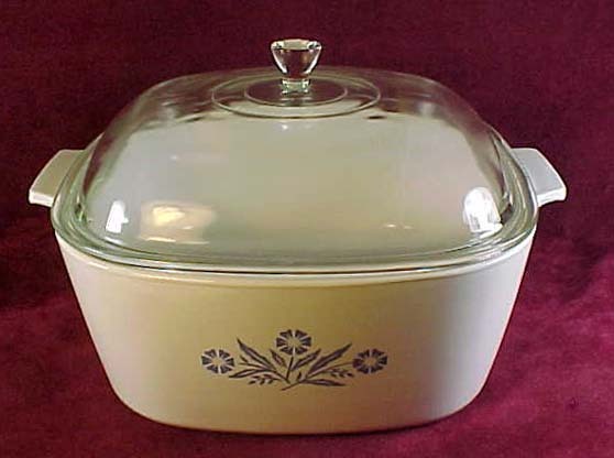 Corning Ware Cornflower 4-Quart Casserole w/Lid 1955-1988 Corning Ware Cornflower 4-Quart Casserole w/Lid 1955-1988