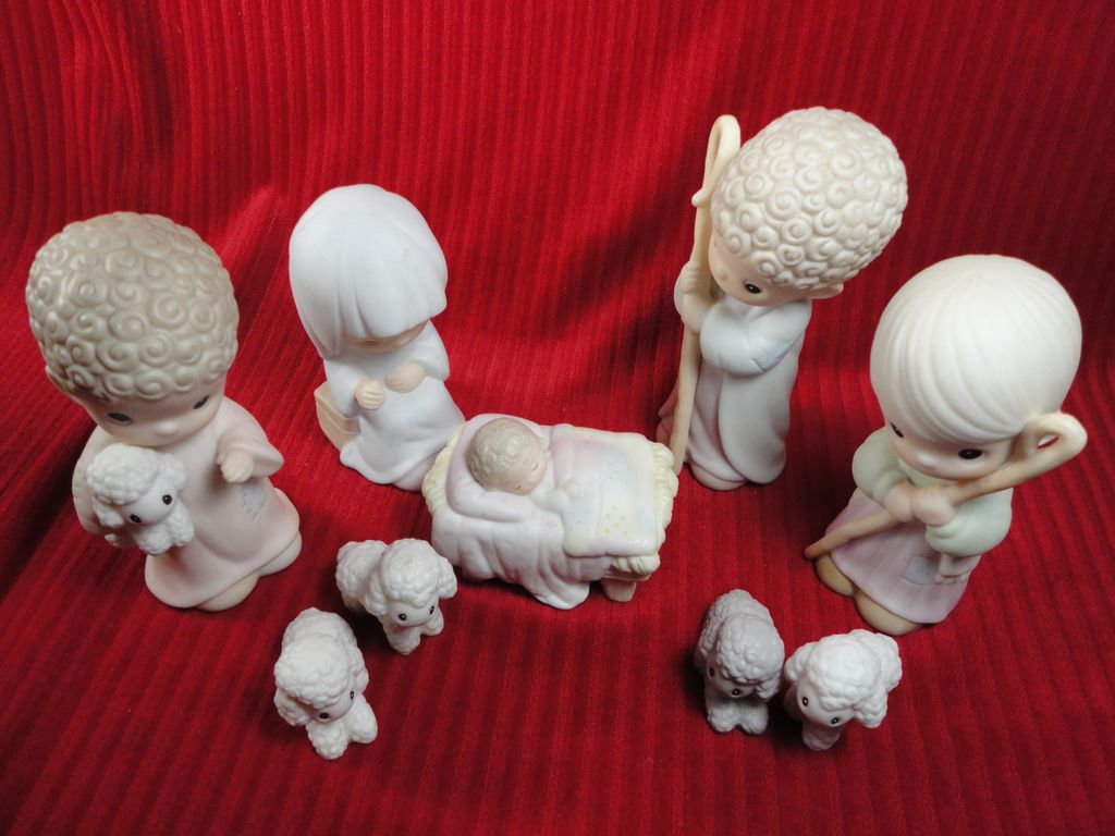 Enesco's Precious Moments 9-pc. Nativity Set #104000, 1986, Retired. Free Shipping! Enesco's Precious Moments 9-pc. Nativity Set #104000, 1986, Retired. Free Shipping!