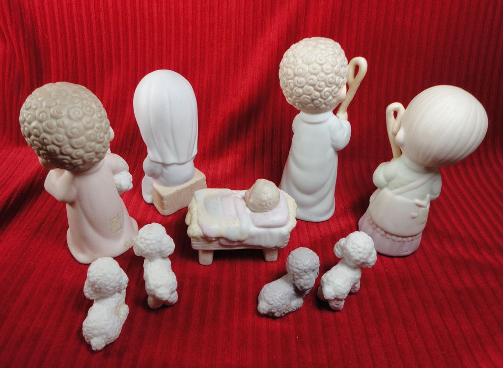 Enesco's Precious Moments 9-pc. Nativity Set #104000, 1986, Retired. Free Shipping! Enesco's Precious Moments 9-pc. Nativity Set #104000, 1986, Retired. Free Shipping!
