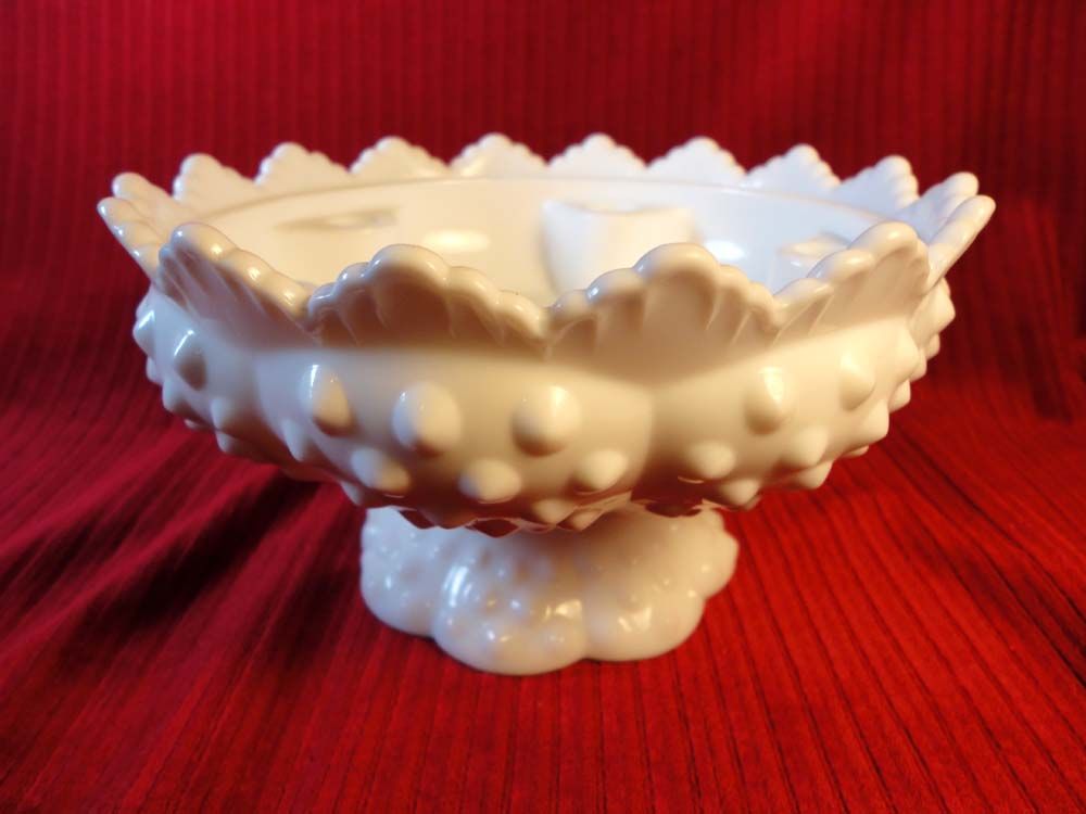 Fenton's Milk Glass Hobnail Ashtray/Chip n' Dip/Candle Bowl Centerpiece, Fenton's Milk Glass Hobnail Ashtray/Chip n' Dip/Candle Bowl Centerpiece,