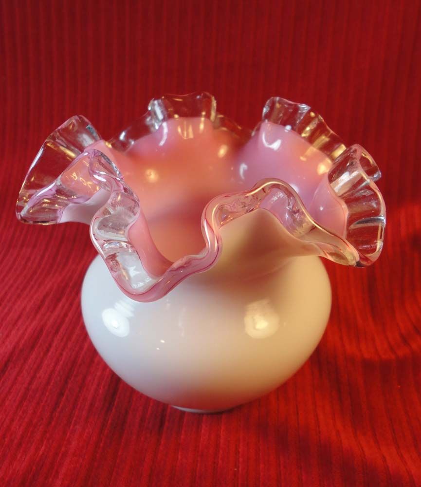 Fenton's Peach Blow Double Crimped 5" vase Fenton's Peach Blow Double Crimped 5" vase