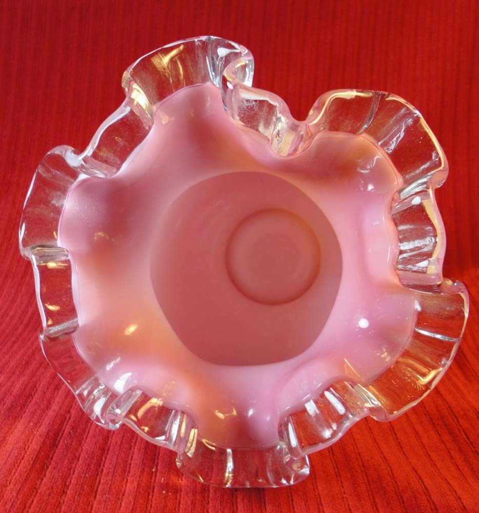 Fenton's Peach Blow Double Crimped 5" vase Fenton's Peach Blow Double Crimped 5" vase
