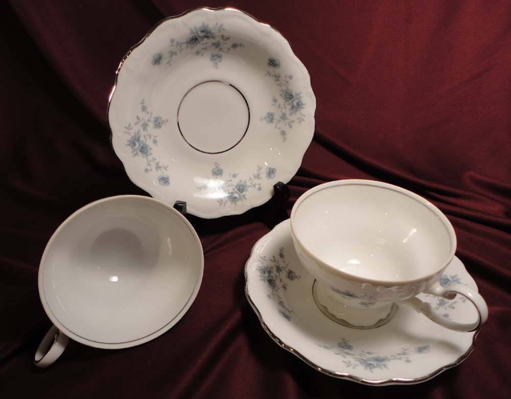 Johann Haviland "Blue Garland" Footed Cup/Saucer w/Bavarian Backstamp (3 sets of 2 available) Johann Haviland "Blue Garland" Footed Cup/Saucer w/Bavarian Backstamp (3 sets of 2 available)