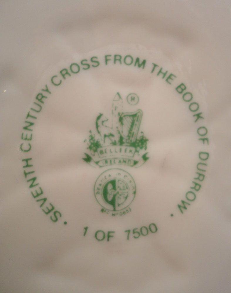 Belleek, Ireland, 1971 Christmas Plate, Celtic Cross Belleek, Ireland, 1971 Christmas Plate, Celtic Cross