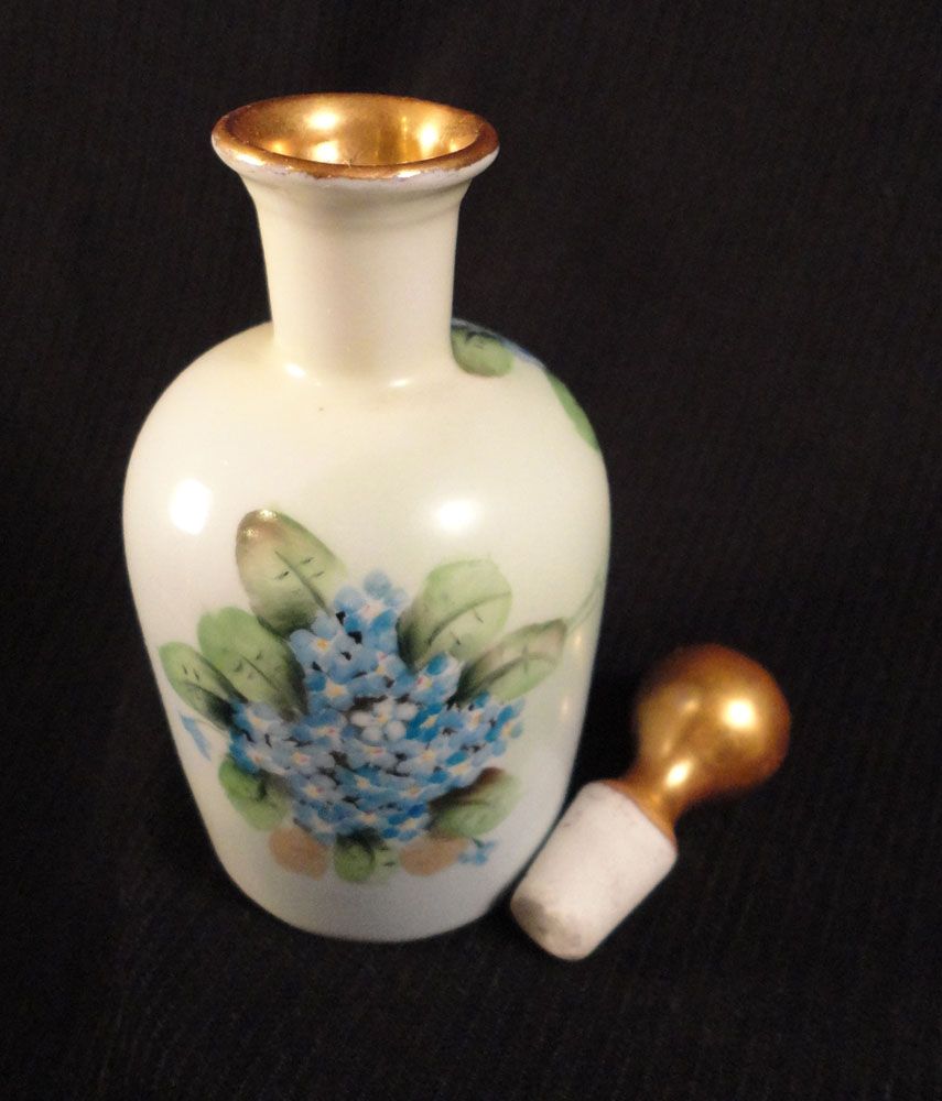 Forget-Me-Not Stoppered Cologne or Bath Oil Bottle Forget-Me-Not Stoppered Cologne or Bath Oil Bottle