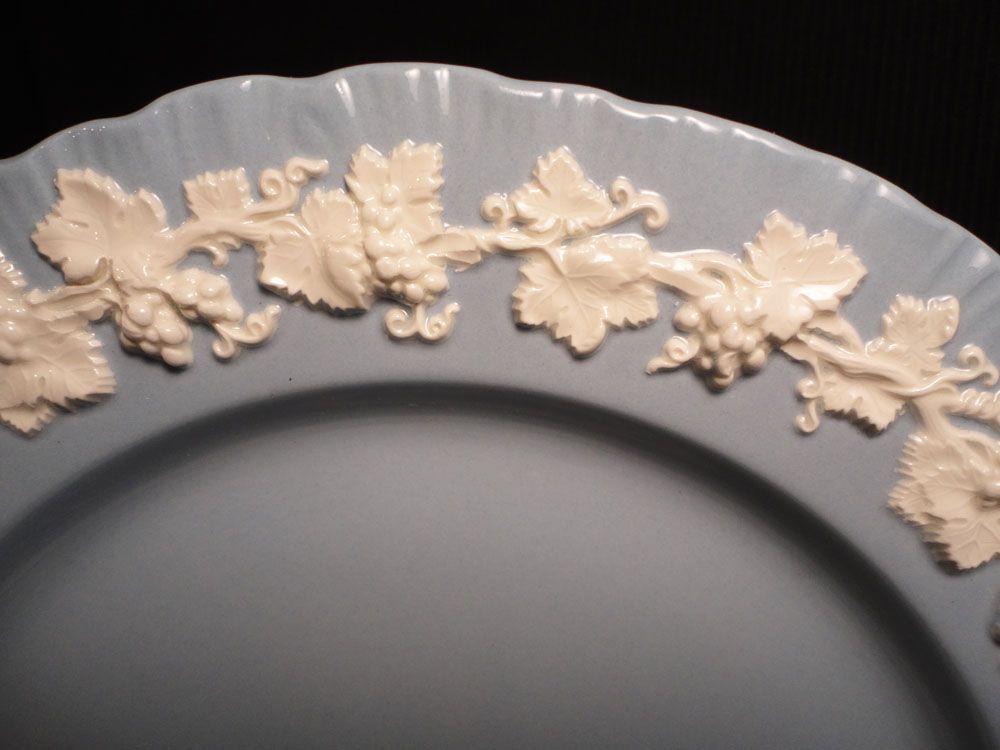 Wedgwood Queen's Ware Embossed Cream on Lavender w/Shell Edge Dinner Plate (4 available) Wedgwood Queen's Ware Embossed Cream on Lavender w/Shell Edge Dinner Plate (4 available)