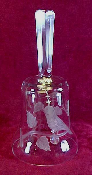 Krosno Poland Crystal Bell w/Bird Krosno Poland Crystal Bell w/Bird