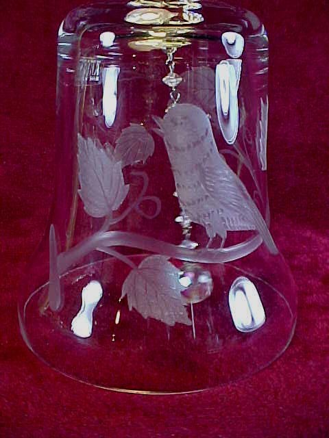 Krosno Poland Crystal Bell w/Bird Krosno Poland Crystal Bell w/Bird
