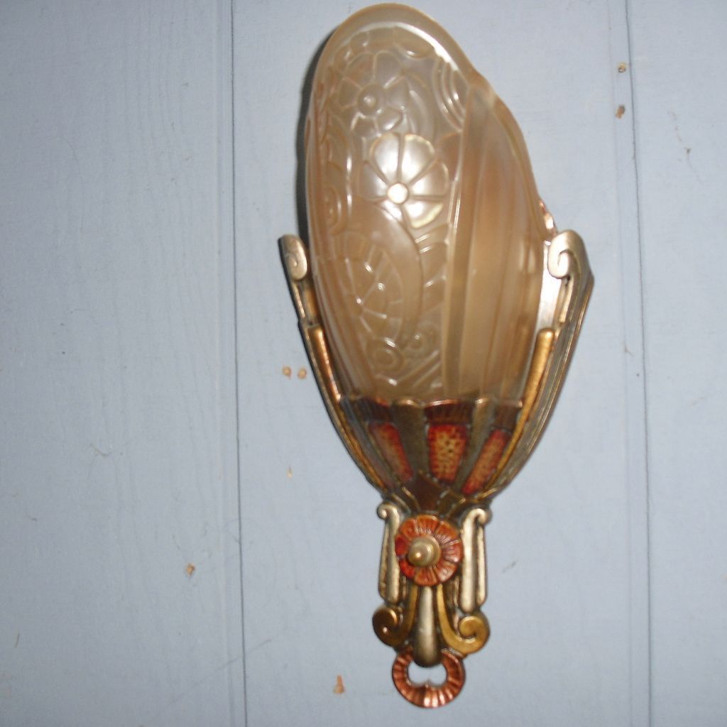 Lincoln Art Deco Slip Shade Wall Sconces- 5 available from sherlocksantiquelights on Ruby Lane
