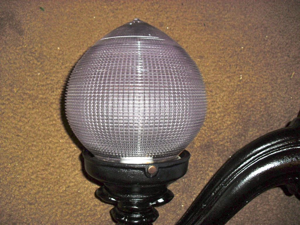 Victorian Iron Porch Lights with Holophane Dental shades Victorian Iron Porch Lights with Holophane Dental shades
