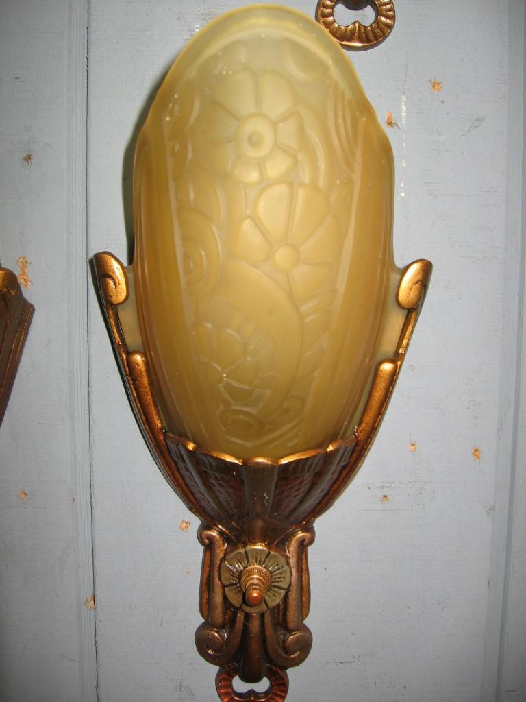 Art Deco Slip Shade Sconces - Lincoln Art Deco Slip Shade Sconces - Lincoln