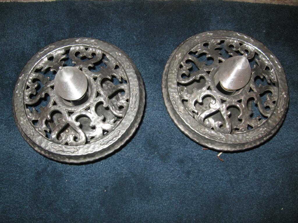 Tudor Iron Flush Mount Ceiling Light Fixture - 2 available Tudor Iron Flush Mount Ceiling Light Fixture - 2 available