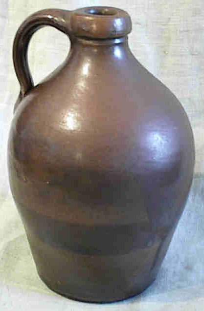 19th Century Redware Ovoid Jug 19th Century Redware Ovoid Jug