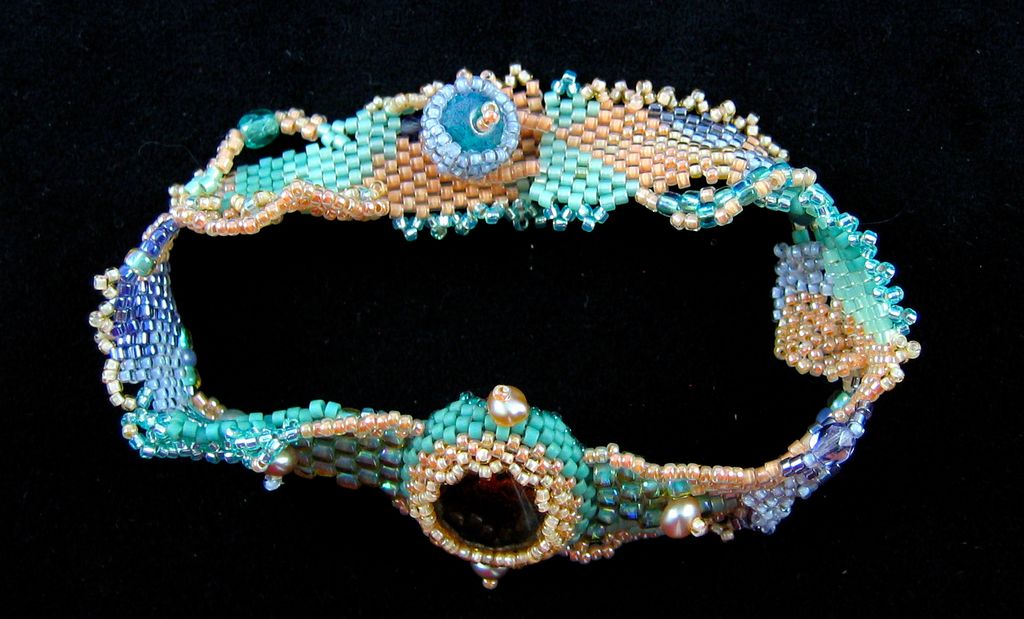 Sage and Peach Freeform Bracelet Sage and Peach Freeform Bracelet