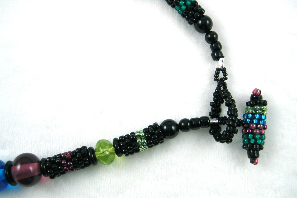 Lampworked Star Flower and Seed Bead Necklace Lampworked Star Flower and Seed Bead Necklace