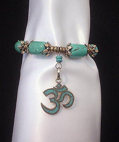 Turquoise OM Charm Bracelet Turquoise OM Charm Bracelet