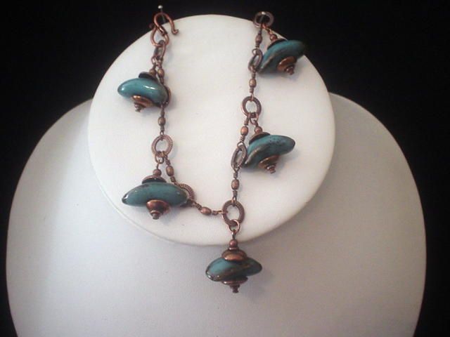 Blue Porcelain Copper Bracelet Blue Porcelain Copper Bracelet