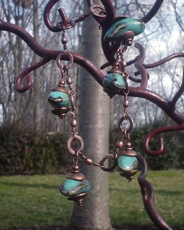 Blue Porcelain Copper Bracelet Blue Porcelain Copper Bracelet