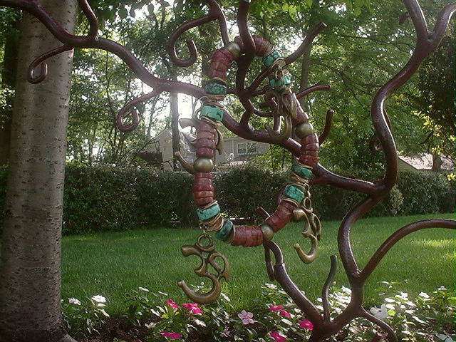 OM and African Trade Bead Turquoise Bracelet OM and African Trade Bead Turquoise Bracelet