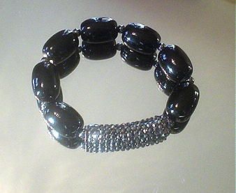 Black Onyx and Hematite Studded Bracelet Black Onyx and Hematite Studded Bracelet