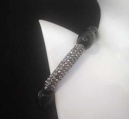 Black Onyx and Hematite Studded Bracelet Black Onyx and Hematite Studded Bracelet