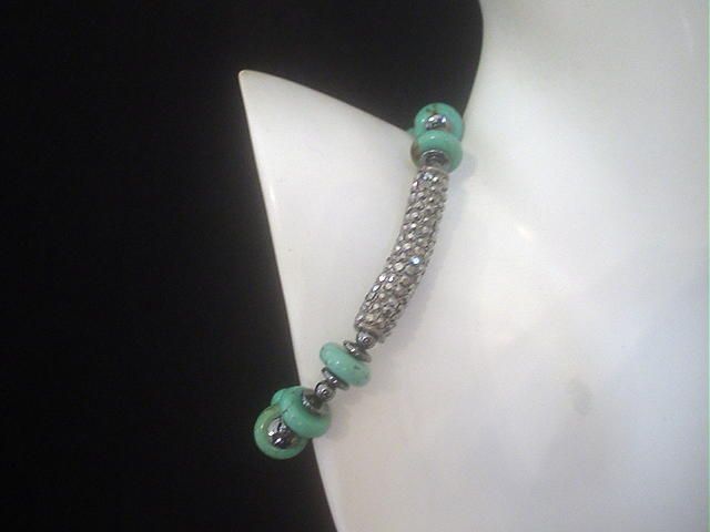 Turquoise and Hematite Studded Bracelet Turquoise and Hematite Studded Bracelet