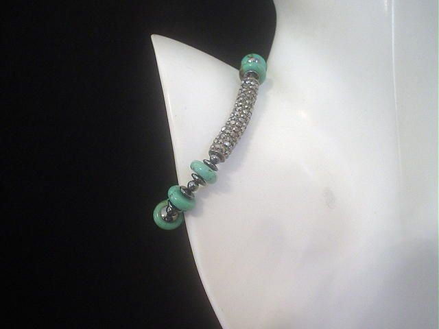Turquoise and Hematite Studded Bracelet Turquoise and Hematite Studded Bracelet