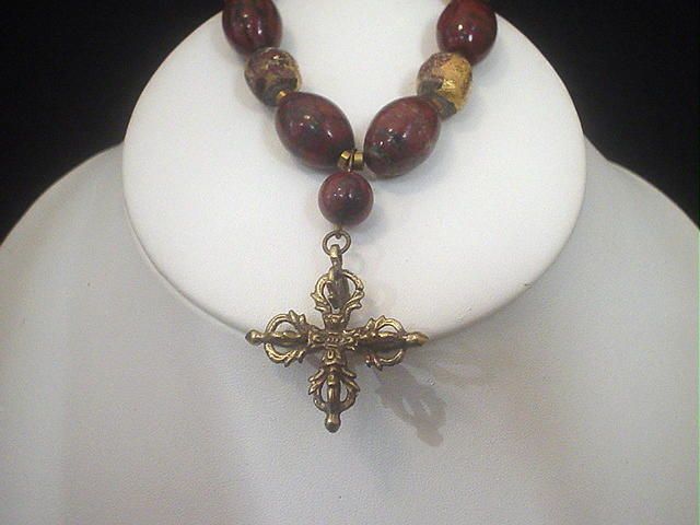 Double Dorje, Red Jasper and Buddha Bracelet Double Dorje, Red Jasper and Buddha Bracelet