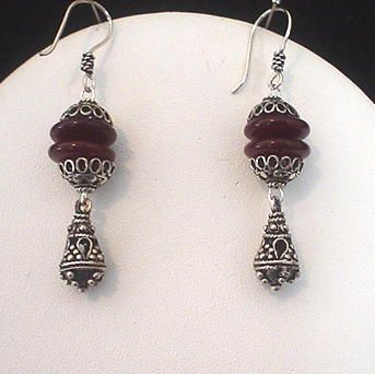 Turkish Sterling Silver Carnelian Teardrop Earrings Turkish Sterling Silver Carnelian Teardrop Earrings