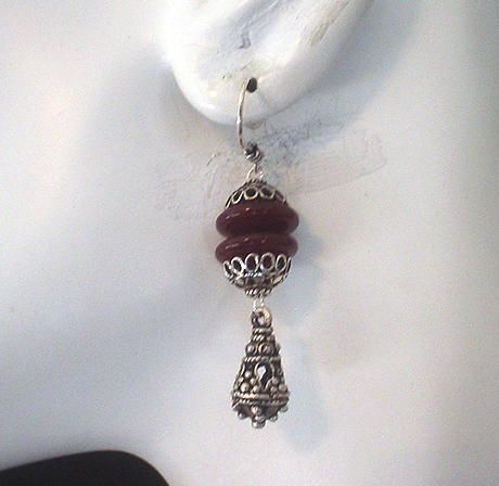 Turkish Sterling Silver Carnelian Teardrop Earrings Turkish Sterling Silver Carnelian Teardrop Earrings