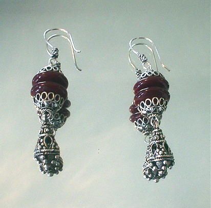Turkish Sterling Silver Carnelian Teardrop Earrings Turkish Sterling Silver Carnelian Teardrop Earrings