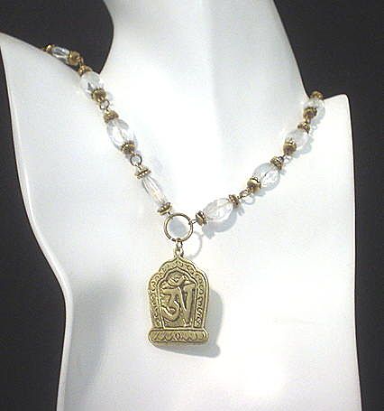 Rock Crystal Quartz OM Necklace Rock Crystal Quartz OM Necklace