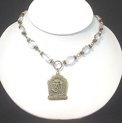 Rock Crystal Quartz OM Necklace Rock Crystal Quartz OM Necklace