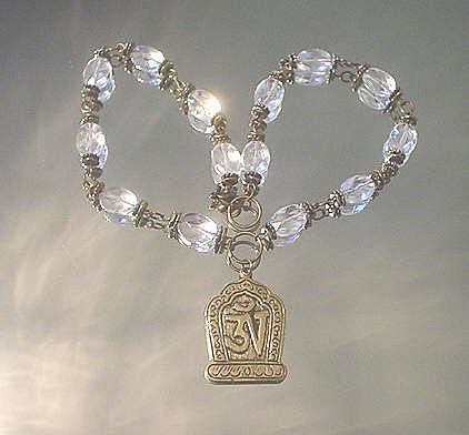 Rock Crystal Quartz OM Necklace Rock Crystal Quartz OM Necklace