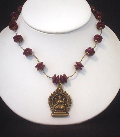 Goddess Lakshmi and Carnelian Necklace Goddess Lakshmi and Carnelian Necklace