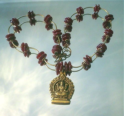 Goddess Lakshmi and Carnelian Necklace Goddess Lakshmi and Carnelian Necklace