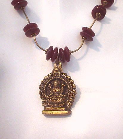 Goddess Lakshmi and Carnelian Necklace Goddess Lakshmi and Carnelian Necklace