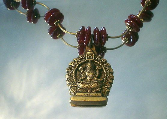 Goddess Lakshmi and Carnelian Necklace Goddess Lakshmi and Carnelian Necklace