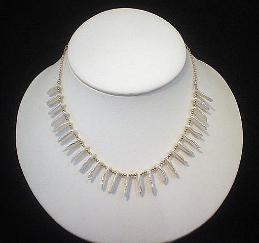 Biwa Cultured FW Pearl and 14kt GF Necklace Set Biwa Cultured FW Pearl and 14kt GF Necklace Set