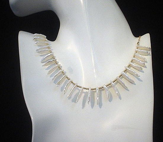 Biwa Cultured FW Pearl and 14kt GF Necklace Set Biwa Cultured FW Pearl and 14kt GF Necklace Set