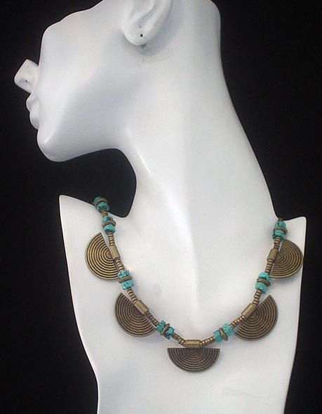 Turquoise Tribal Shield Necklace Turquoise Tribal Shield Necklace