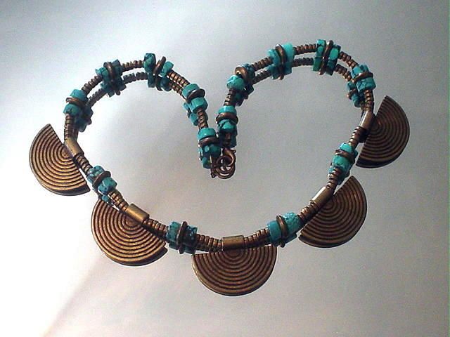 Turquoise Tribal Shield Necklace Turquoise Tribal Shield Necklace