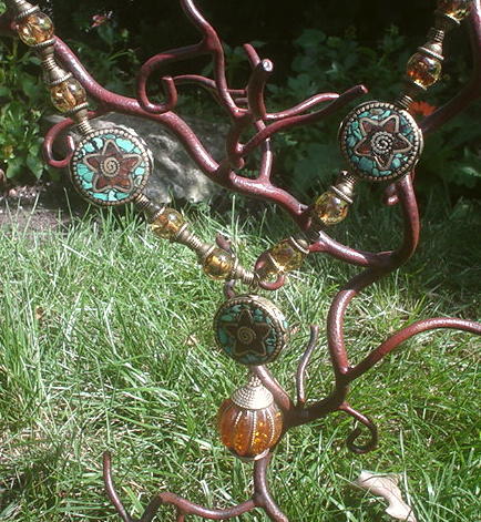 Tibetan Resin and inlaid Coral Turquoise Necklace Tibetan Resin and inlaid Coral Turquoise Necklace