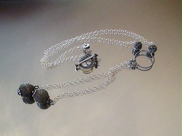 Marcasite and Sterling Silver Lariat Style Necklace Marcasite and Sterling Silver Lariat Style Necklace