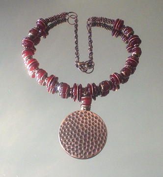 Carnelian and Hammered Copper Necklace Carnelian and Hammered Copper Necklace