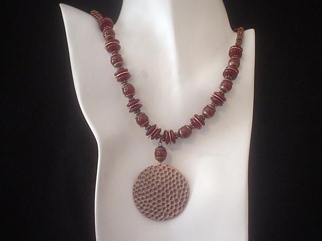 Carnelian and Hammered Copper Necklace Carnelian and Hammered Copper Necklace